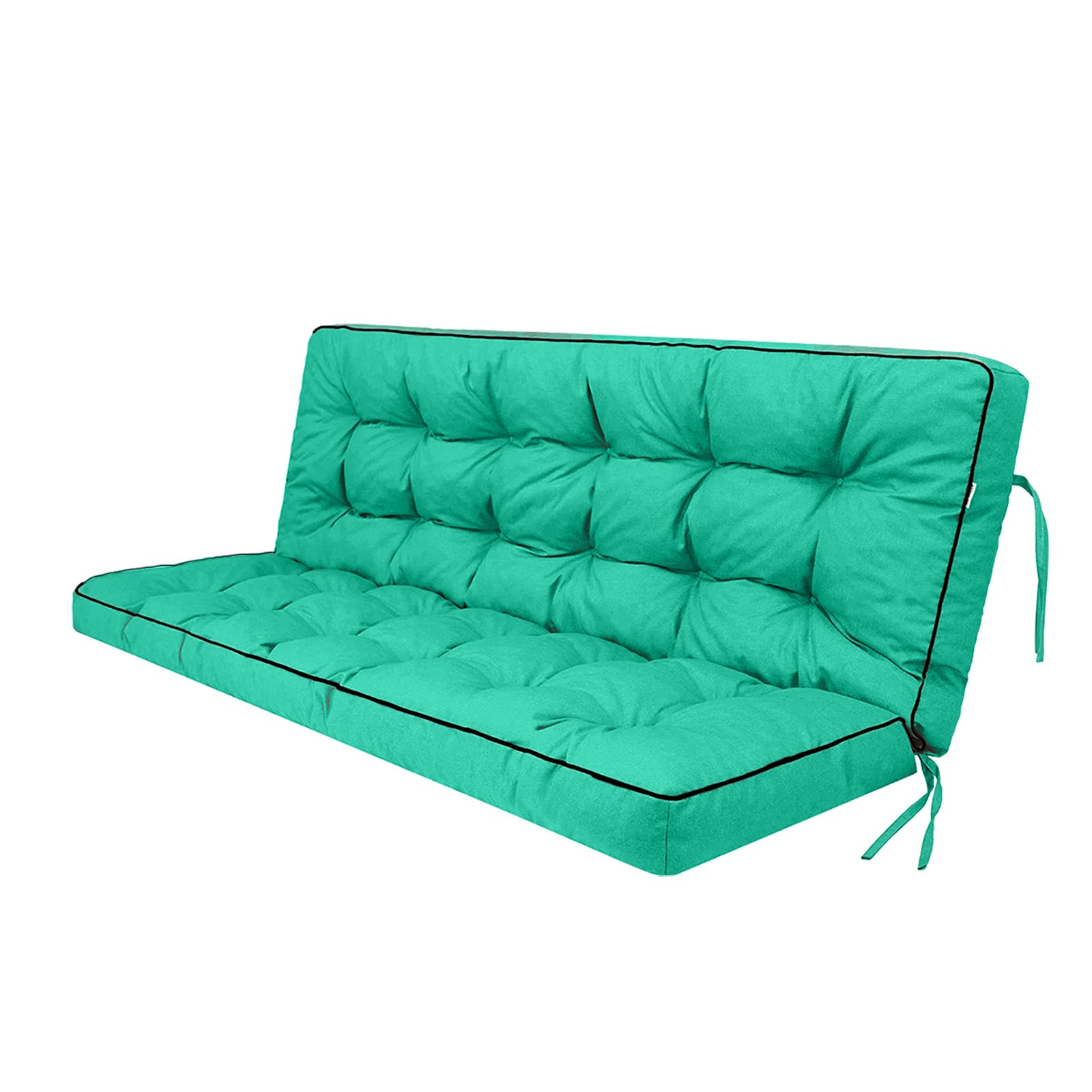 3 Seater Outdoor Porch Swing Cushion with Backrest, 4 Inch Extra Thick Waterproof Swing Replacement Cushion, 2-3 Seat Thicken Patio Bench Cushion for Garden Backyard Outdoor Furniture (acid blue) image 1