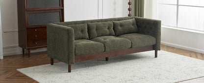 78" Upholstered Sofa Modern 3-seater Sofa Couch with Tufted Design for Living Room,Dark Green image 9