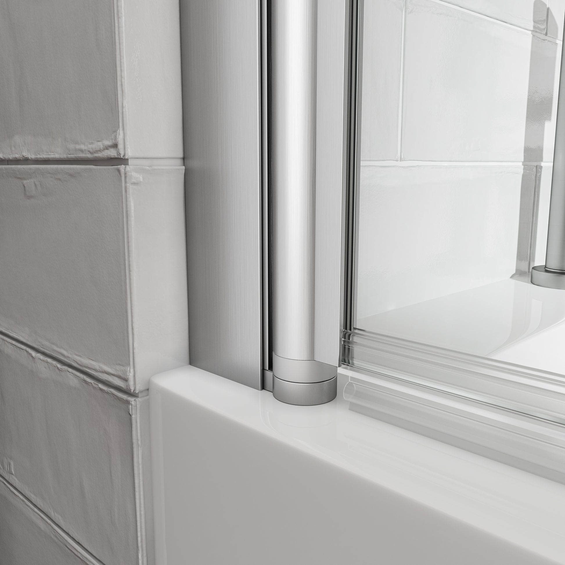 31"-32" W x 55" H Brushed Nickel Flexible 180° Pivot Shower Door Reversible Installation Frameless Bathtub Screen,1/4"(6MM) Tempered Glass With Nano Easy Cleaning And Stick Explosion-proof Membrance image 8