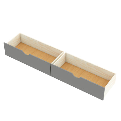 L-shaped Platform Bed with Trundle and Drawers Linked with built-in Desk,Twin,Gray(Old SKU:SM000916AAE-1) image 9