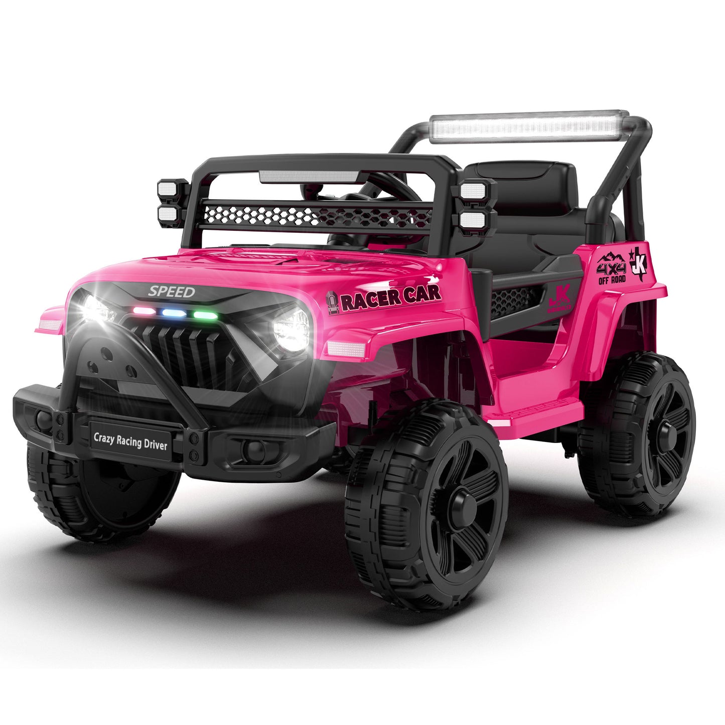 12V Kids Ride On Electric Truck Car W/Parents Control,2WD,Four-wheel suspension,Early education function,Adjustable volume,USB,MP3,Bluetooth,Microphone jack,Power display,LED lights For kids aged 1-4. image 1