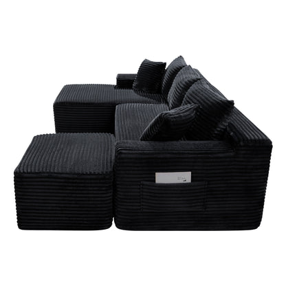 106.3" U-Shaped Cloud Sectional Sofa with Deep Seat,No Assembly Required,Modular Couches Sleeper for Living Room,Bedroom,Apartment image 5