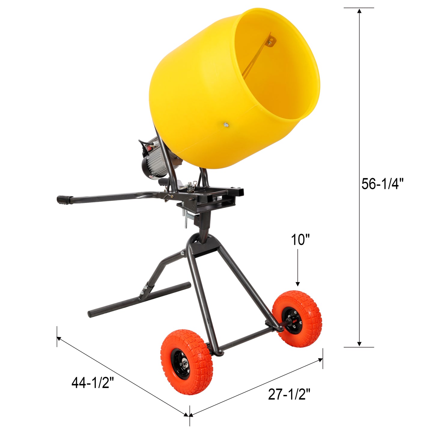 3.5 CUFT/100L Portable Electric Poly Drum Concrete Mixer, Heavy Duty Power Cement Mixing Machine for Mortar, Stucco and Fodder, 110V/60HZ CSA certificated image 6