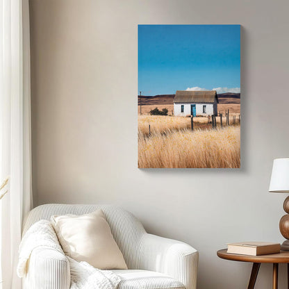 Farmhouse canvas wall art 20x28 inch framed white cottage rustic countryside print