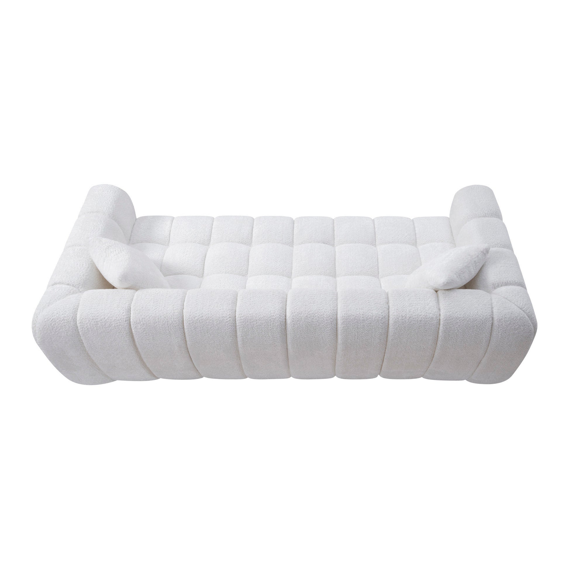 Marshmallow Cloud Compressed Sofa, 102.7" Oversized with Two Cushions, Modern Soft Boucle Sofa for Living Room, Apartment image 5