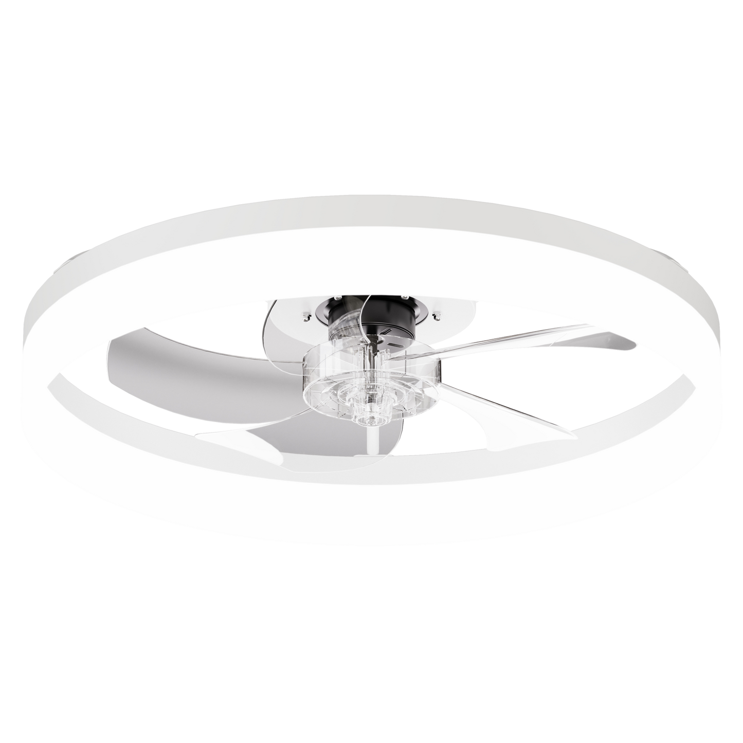 19.7'' LED Ceiling Fan Light with Remote & App Control, 6 Speeds, Dimmable, 3000K-6500K, Flush Mount WHITE Fandelier for Bedroom image 9