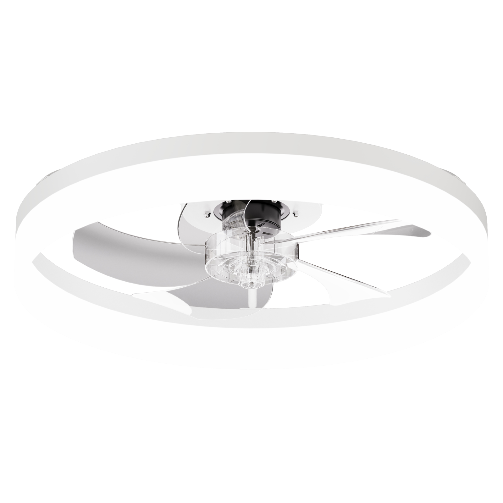 19.7'' LED Ceiling Fan Light with Remote & App Control, 6 Speeds, Dimmable, 3000K-6500K, Flush Mount WHITE Fandelier for Bedroom image 9