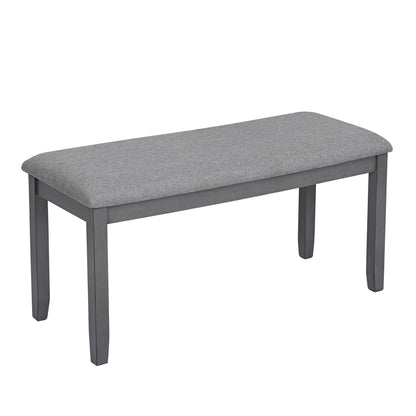 6 Piece Kitchen Dining Set, Rectangular Wooden Dining Table with 4 Upholstered Chairs and a Bench, Dining Table Set for 6 People, Living Room and Kitchen, Grey image 12