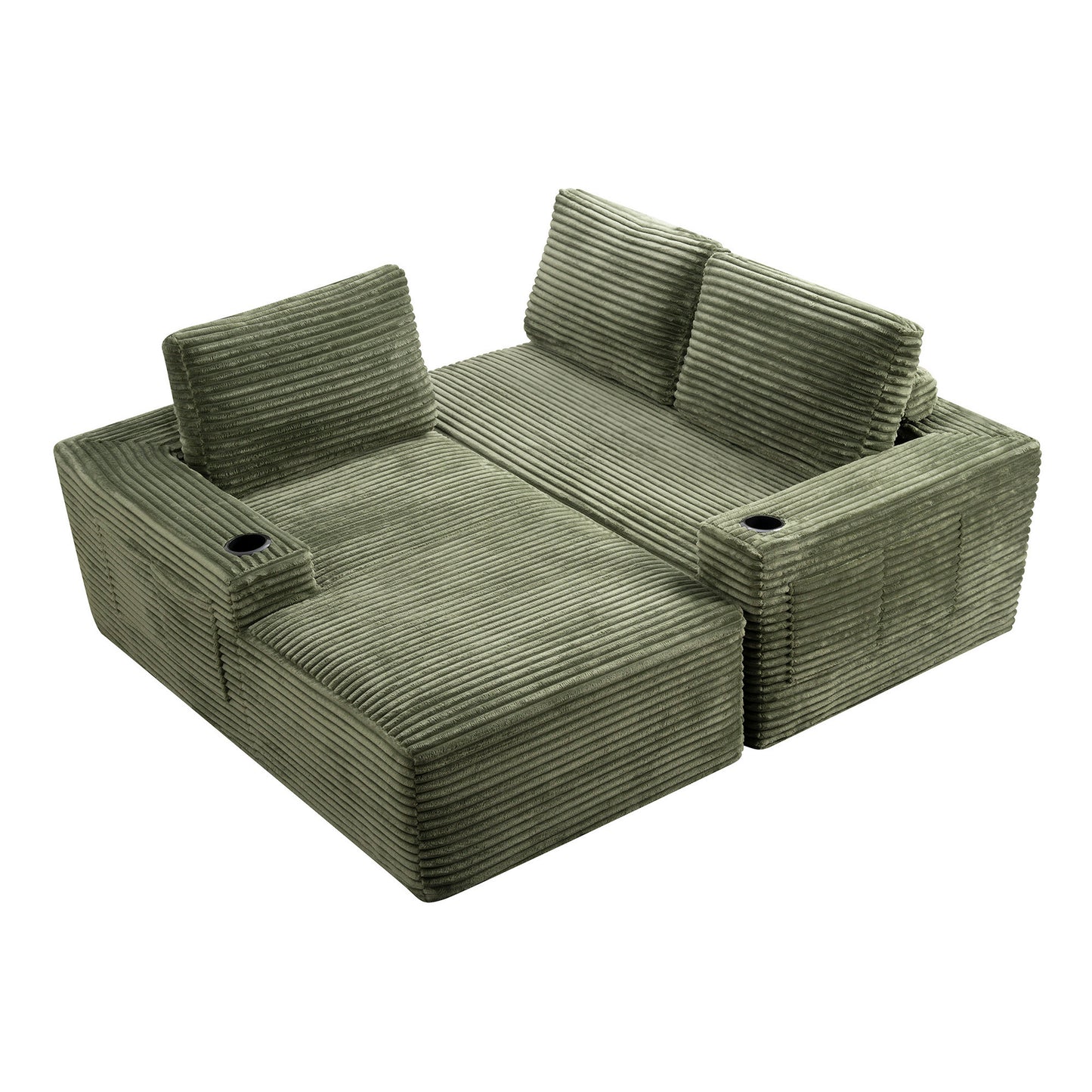 104 Inch Cloud Sectional Couch,Modern Modular Sectional Sofa with Deep Seat,Corduroy Boneless Couches with L-Shape Chaise for Living Room Bedroom,No Assembly Required image 5
