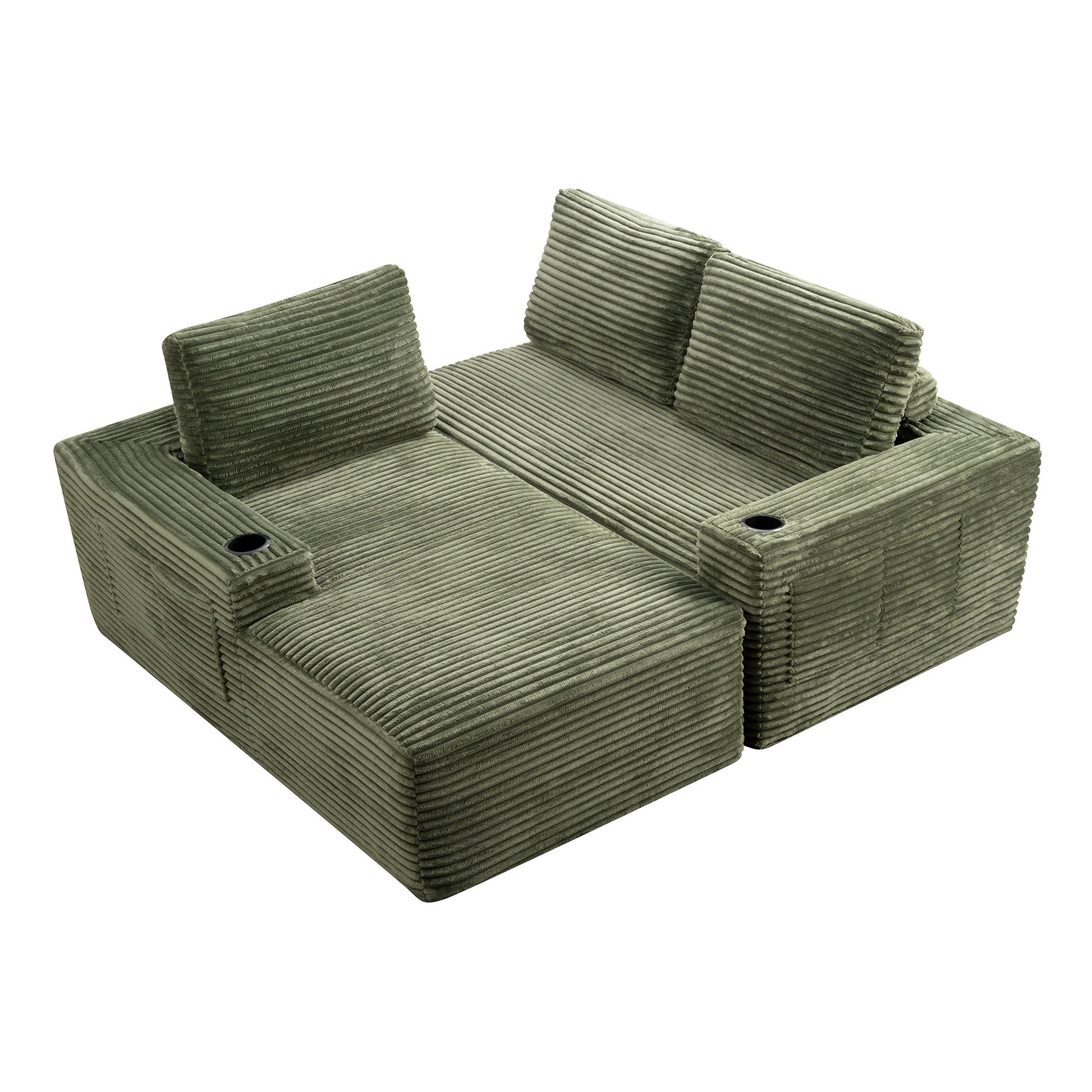 104 Inch Cloud Sectional Couch,Modern Modular Sectional Sofa with Deep Seat,Corduroy Boneless Couches with L-Shape Chaise for Living Room Bedroom,No Assembly Required image 5