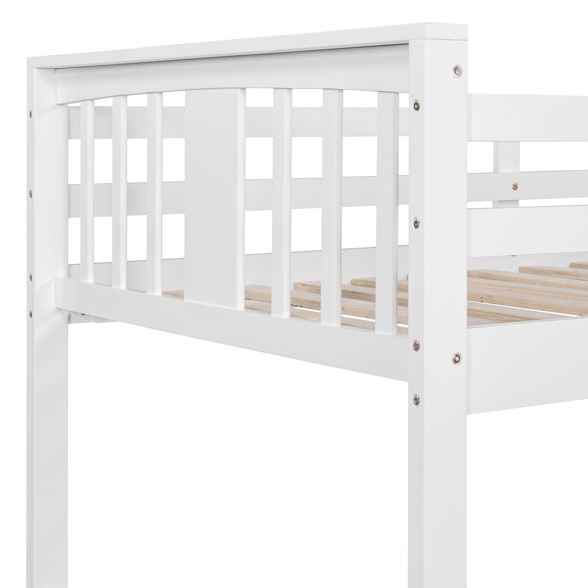 Twin Over Twin Bunk Bed with Ladder, White (Old SKU:N708P242163K) image 10
