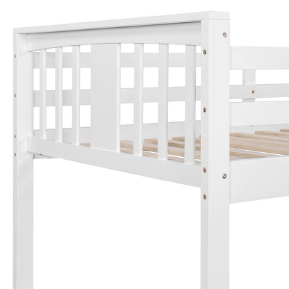 Twin Over Twin Bunk Bed with Ladder, White (Old SKU:N708P242163K) image 10