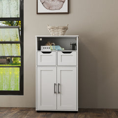 Farmhouse Storage Cabinet ,Versatile Double-Door Storage Cabinet with Adjustable Shelves - Perfect for Living Room & Dining Room