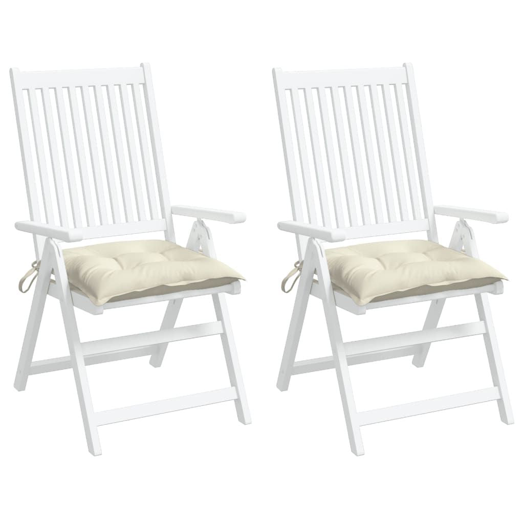 Chair Cushions 2 pcs Cream White 19.7"x19.7"x2.8" Oxford Fabric image 3