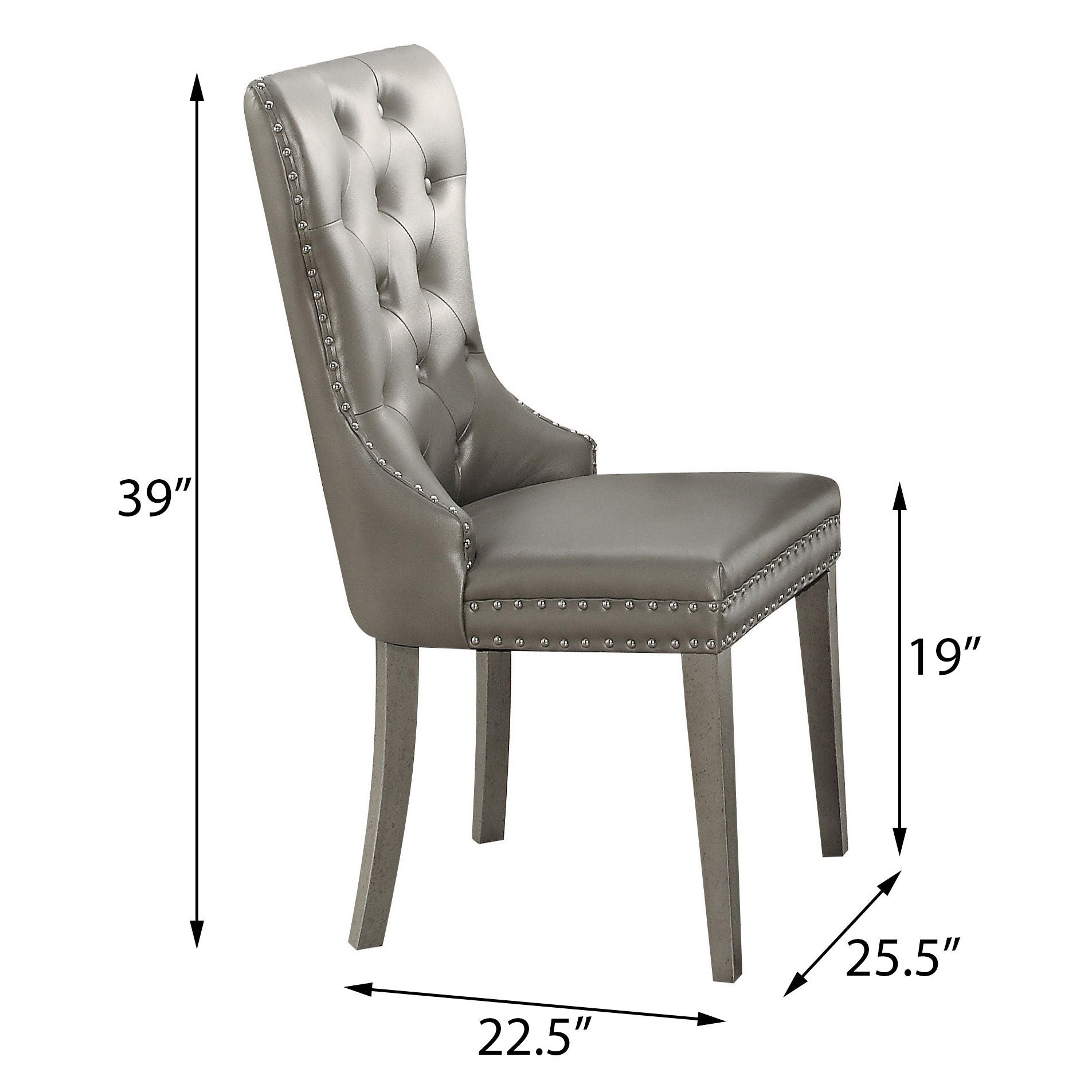 Champagne Tufted Side Chairs (Set of 2) image 5