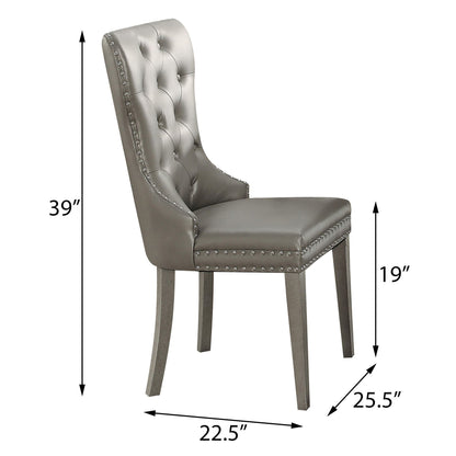 Champagne Tufted Side Chairs (Set of 2) image 5