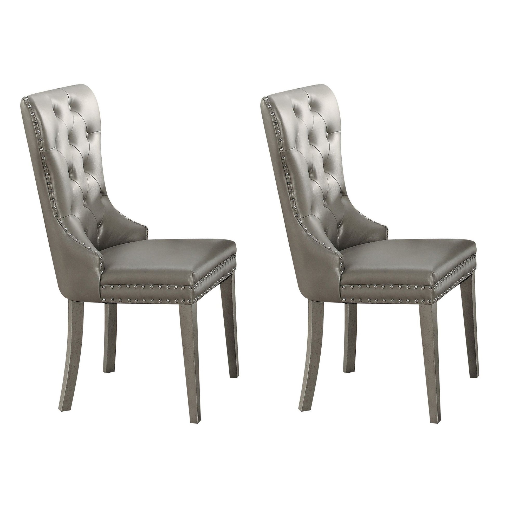 Champagne Tufted Side Chairs (Set of 2) image 1