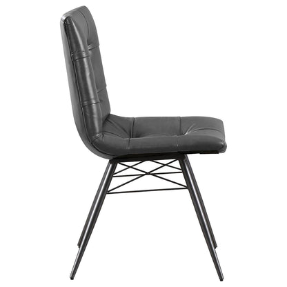 Charcoal and Gunmetal Tufted Back Dining Chairs (Set of 4) image 7