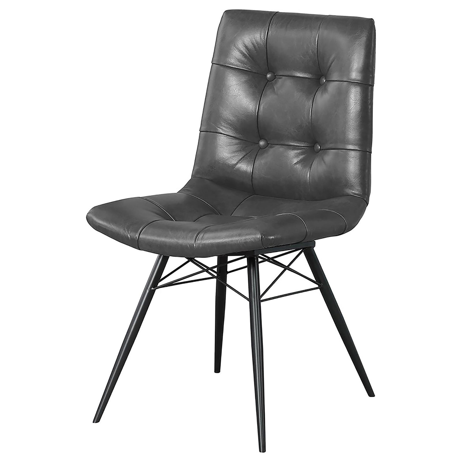 Charcoal and Gunmetal Tufted Back Dining Chairs (Set of 4) image 4