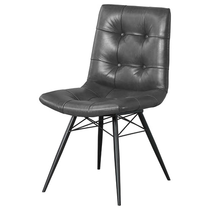 Charcoal and Gunmetal Tufted Back Dining Chairs (Set of 4) image 4