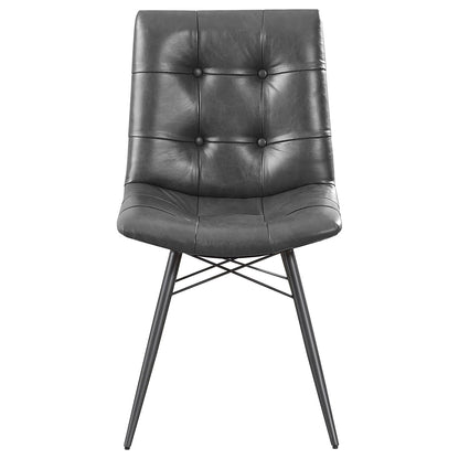 Charcoal and Gunmetal Tufted Back Dining Chairs (Set of 4) image 5