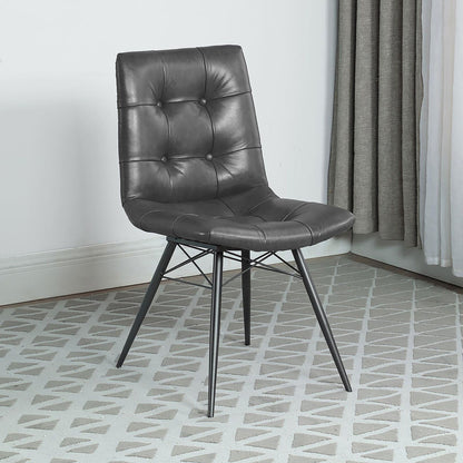 Charcoal and Gunmetal Tufted Back Dining Chairs (Set of 4) image 1