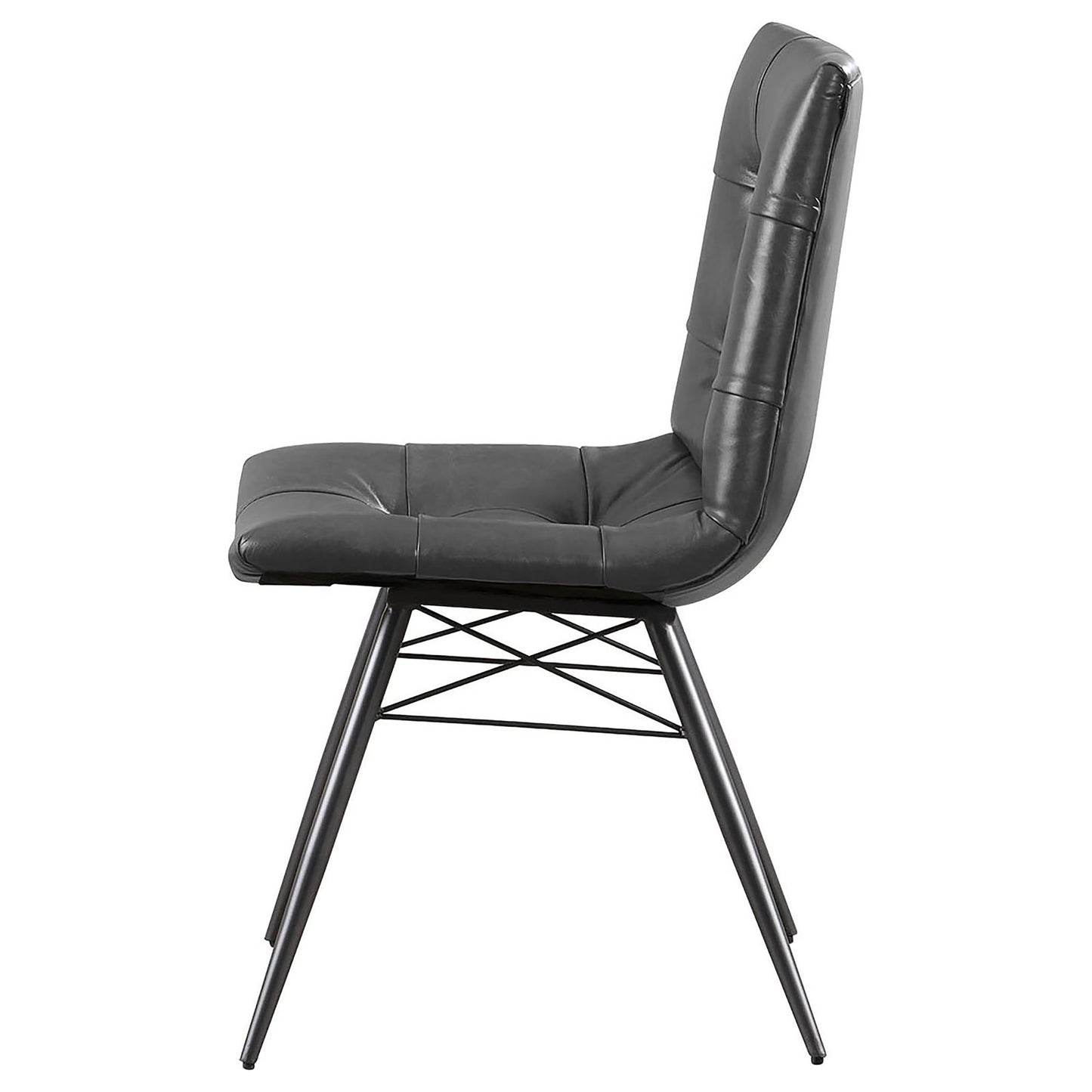 Charcoal and Gunmetal Tufted Back Dining Chairs (Set of 4) image 6