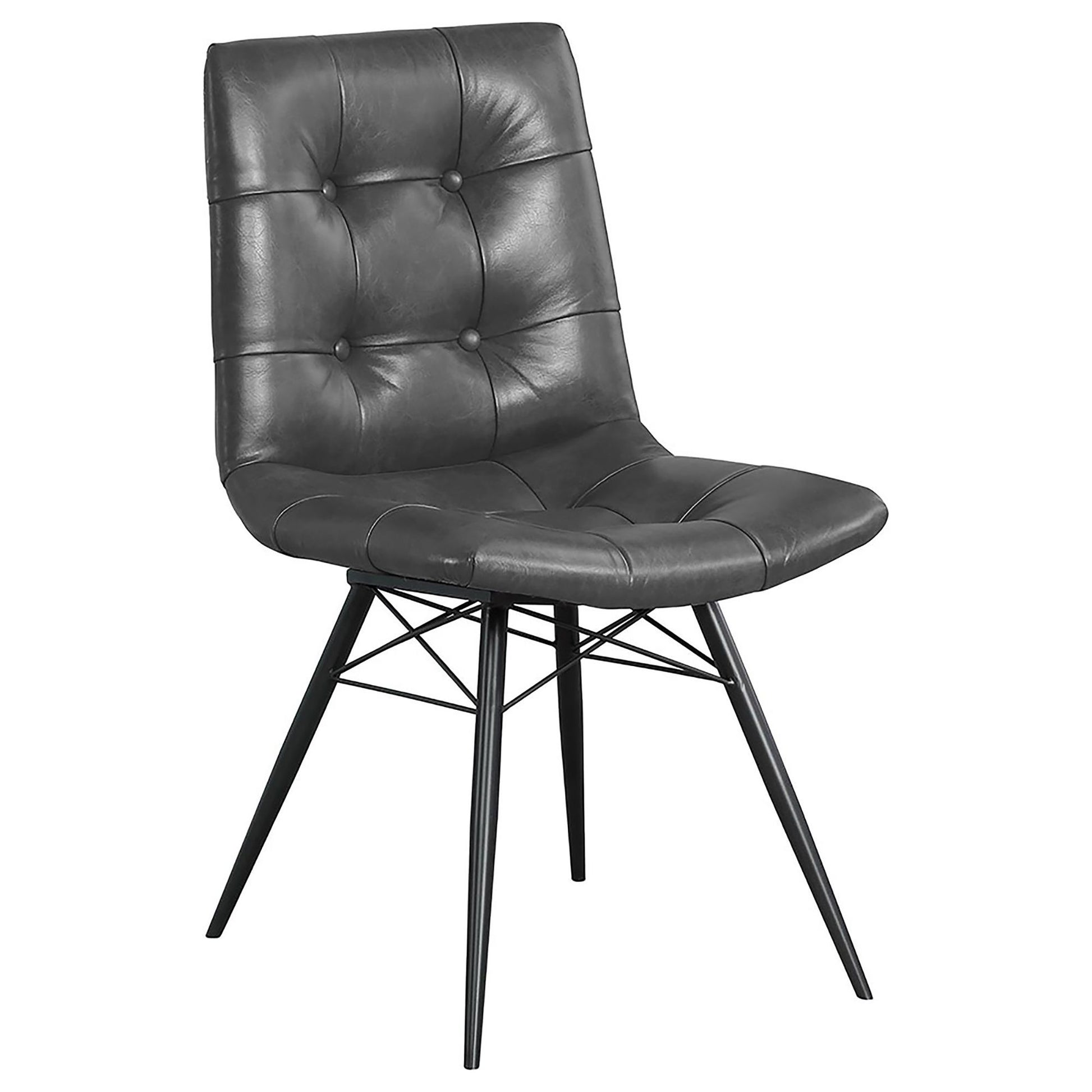 Charcoal and Gunmetal Tufted Back Dining Chairs (Set of 4) image 3