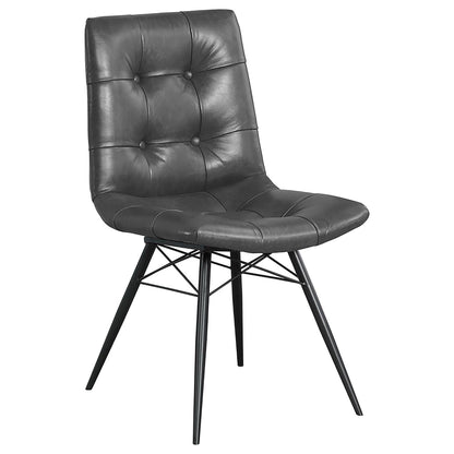 Charcoal and Gunmetal Tufted Back Dining Chairs (Set of 4) image 3
