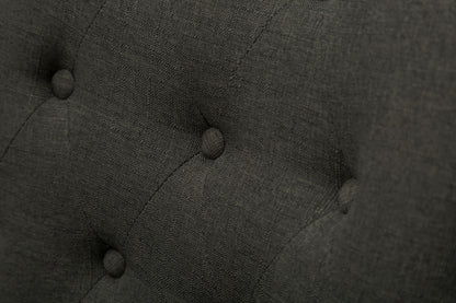 Charcoal Button Tufted Solid Wood Wingback Hostess Chairs with Nail Heads Set of 2 image 5