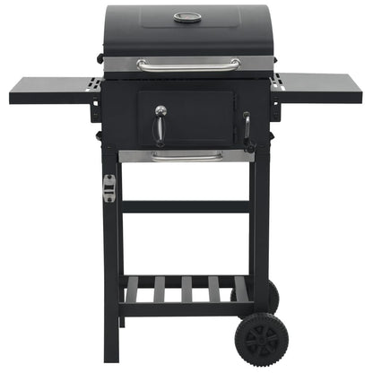 Charcoal-Fueled BBQ Grill with Bottom Shelf Black image 2