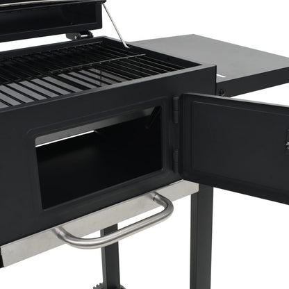 Charcoal-Fueled BBQ Grill with Bottom Shelf Black image 8