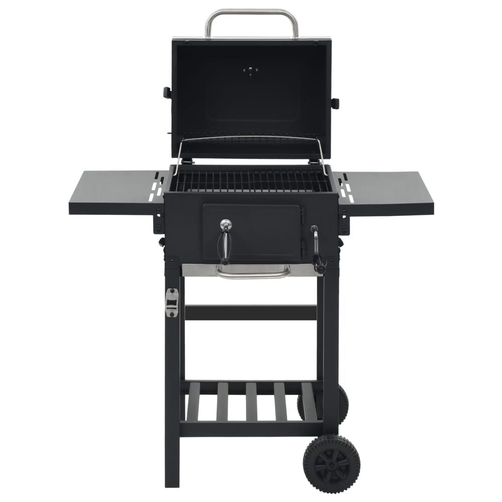 Charcoal-Fueled BBQ Grill with Bottom Shelf Black image 5