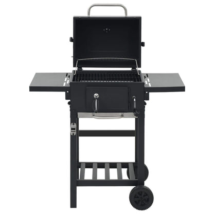 Charcoal-Fueled BBQ Grill with Bottom Shelf Black image 5