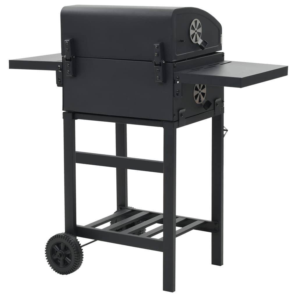 Charcoal-Fueled BBQ Grill with Bottom Shelf Black image 4