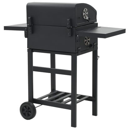 Charcoal-Fueled BBQ Grill with Bottom Shelf Black image 4
