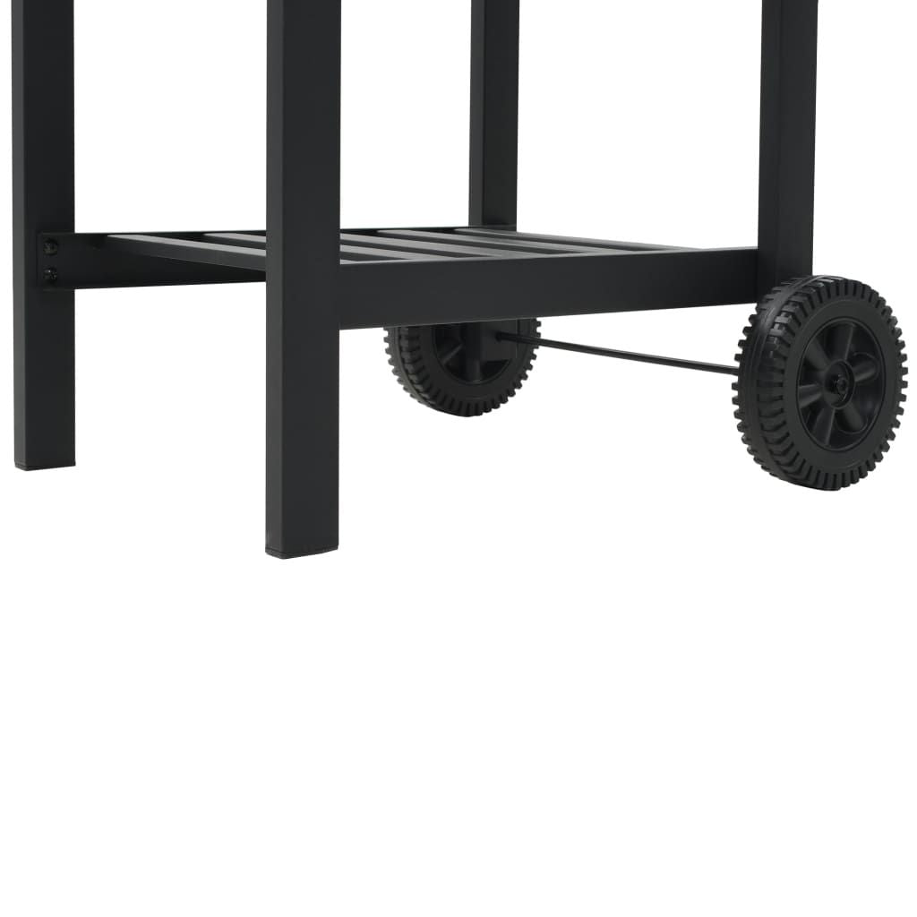 Charcoal-Fueled BBQ Grill with Bottom Shelf Black image 12