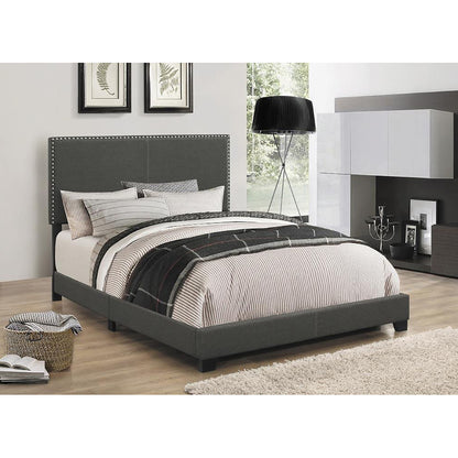 Charcoal Full Bed with Nailhead Trim image 2