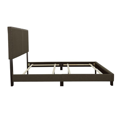 Charcoal Queen Bed with Nailhead Trim image 4