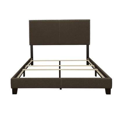 Charcoal Queen Bed with Nailhead Trim image 2