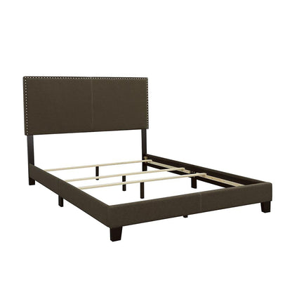Charcoal Queen Bed with Nailhead Trim image 3