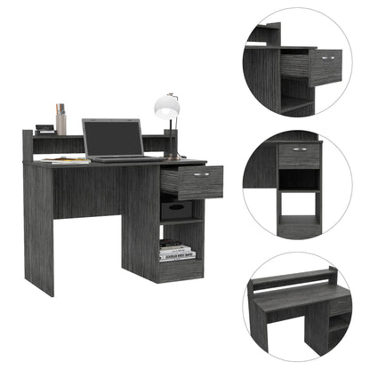 Charlotte Computer Desk with 2 Storage Shelves and Drawer image 8