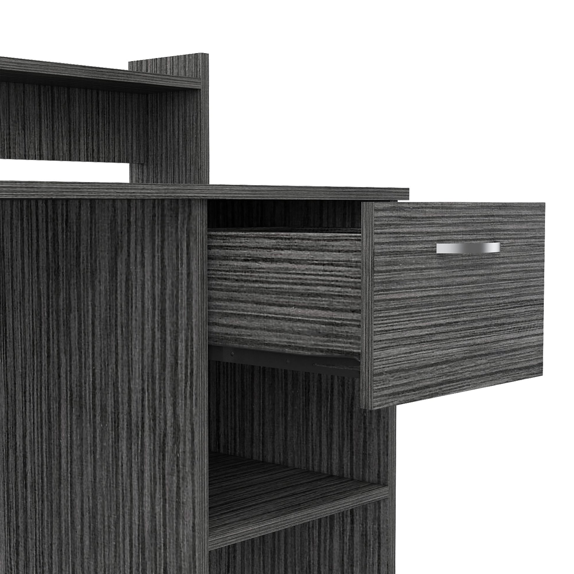 Charlotte Computer Desk with 2 Storage Shelves and Drawer image 7