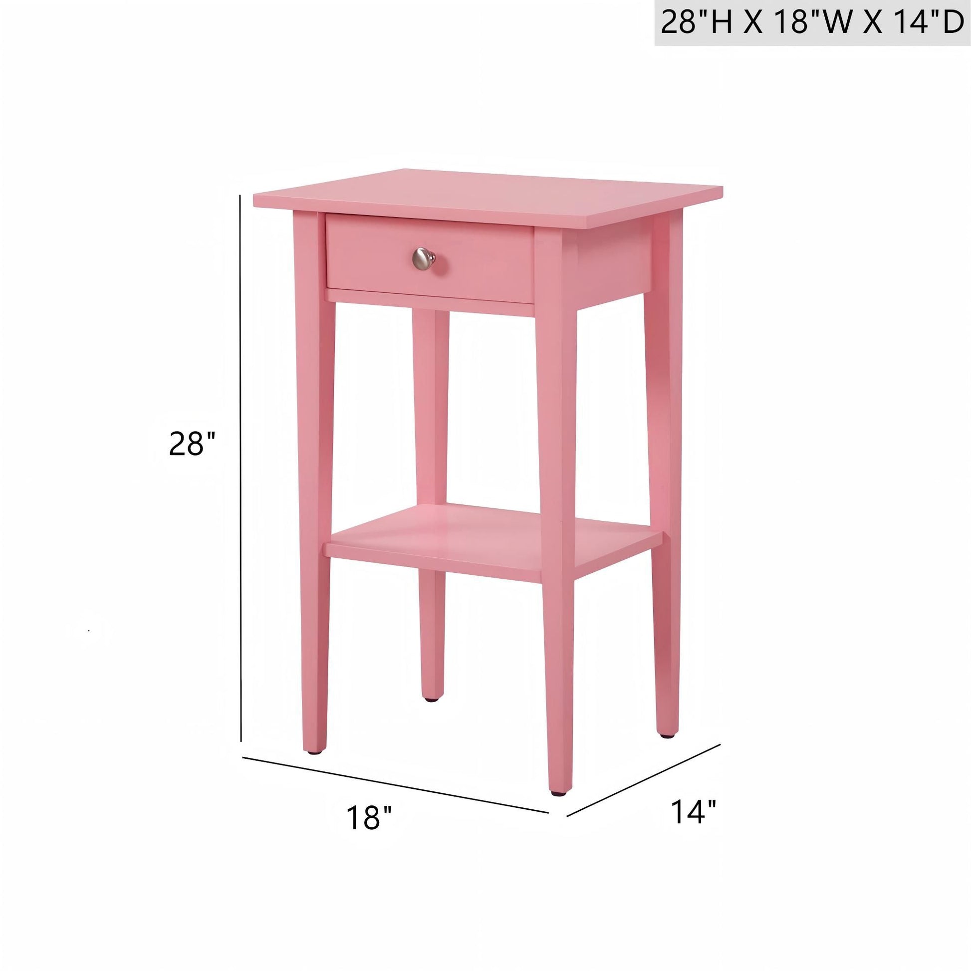 Charming Pink Contemporary Nightstand image 3