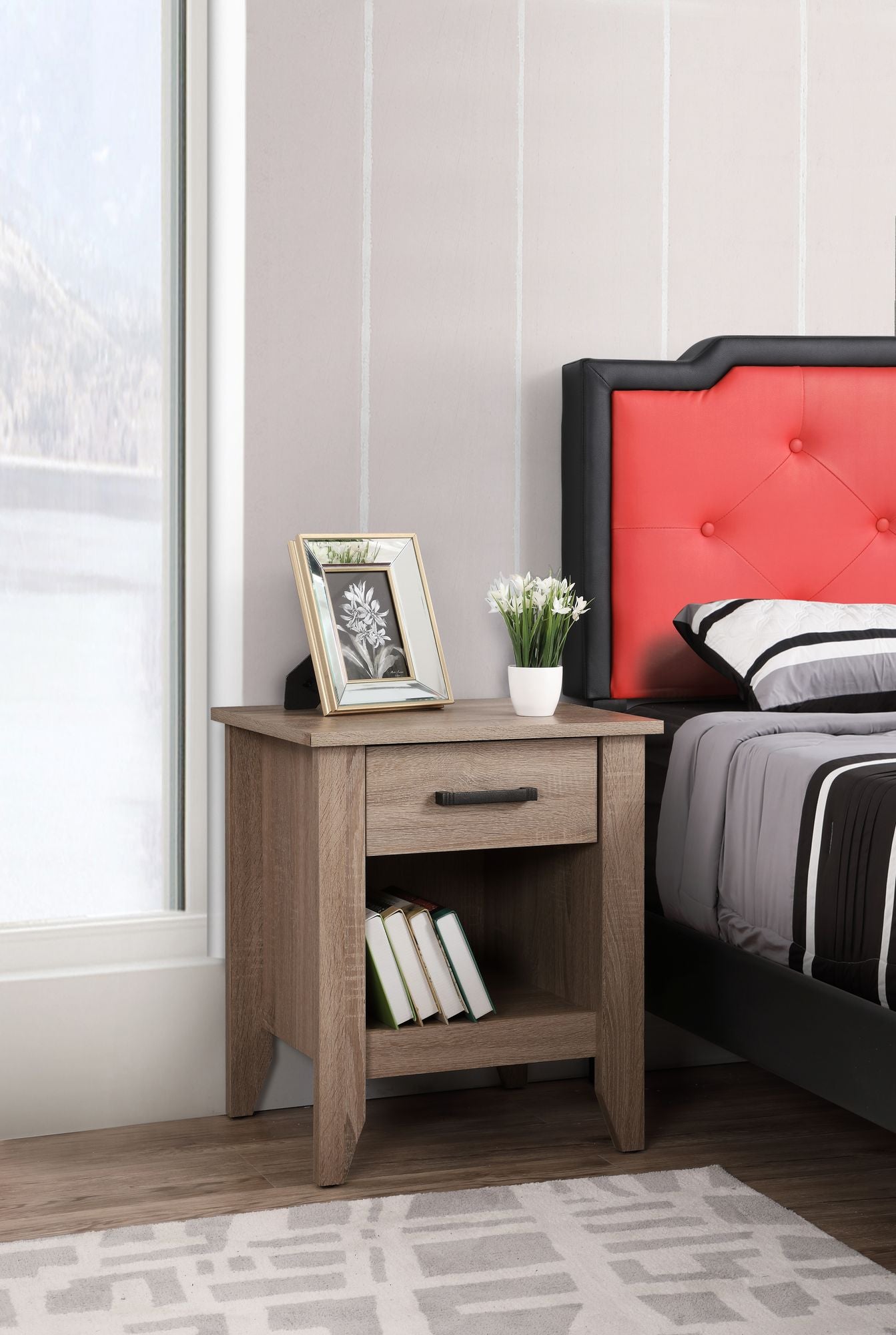 Charming Sandle Wood Nightstand For Modern Spaces image 1