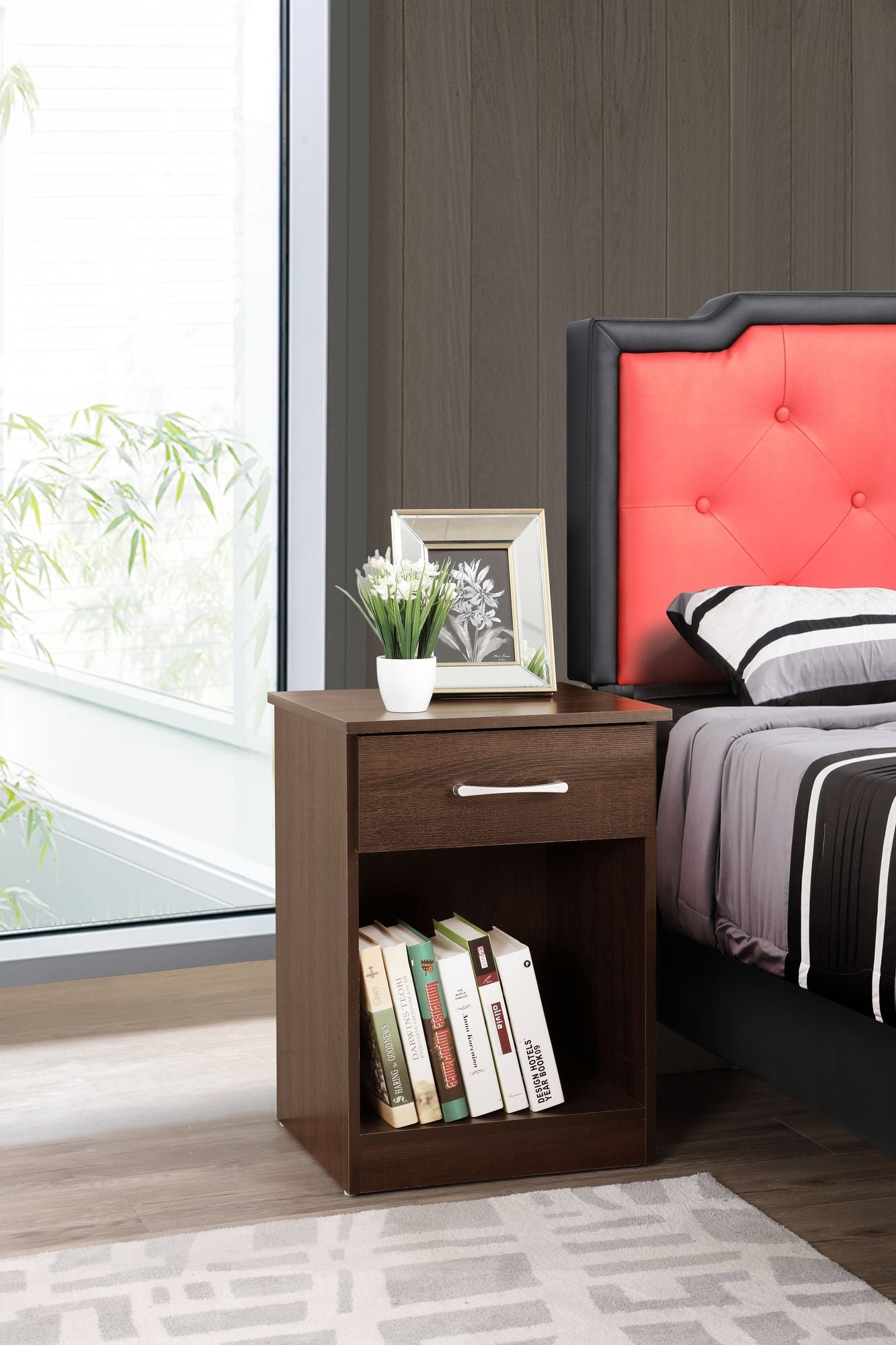 Charming Wenge Nightstand With Sleek Design image 1