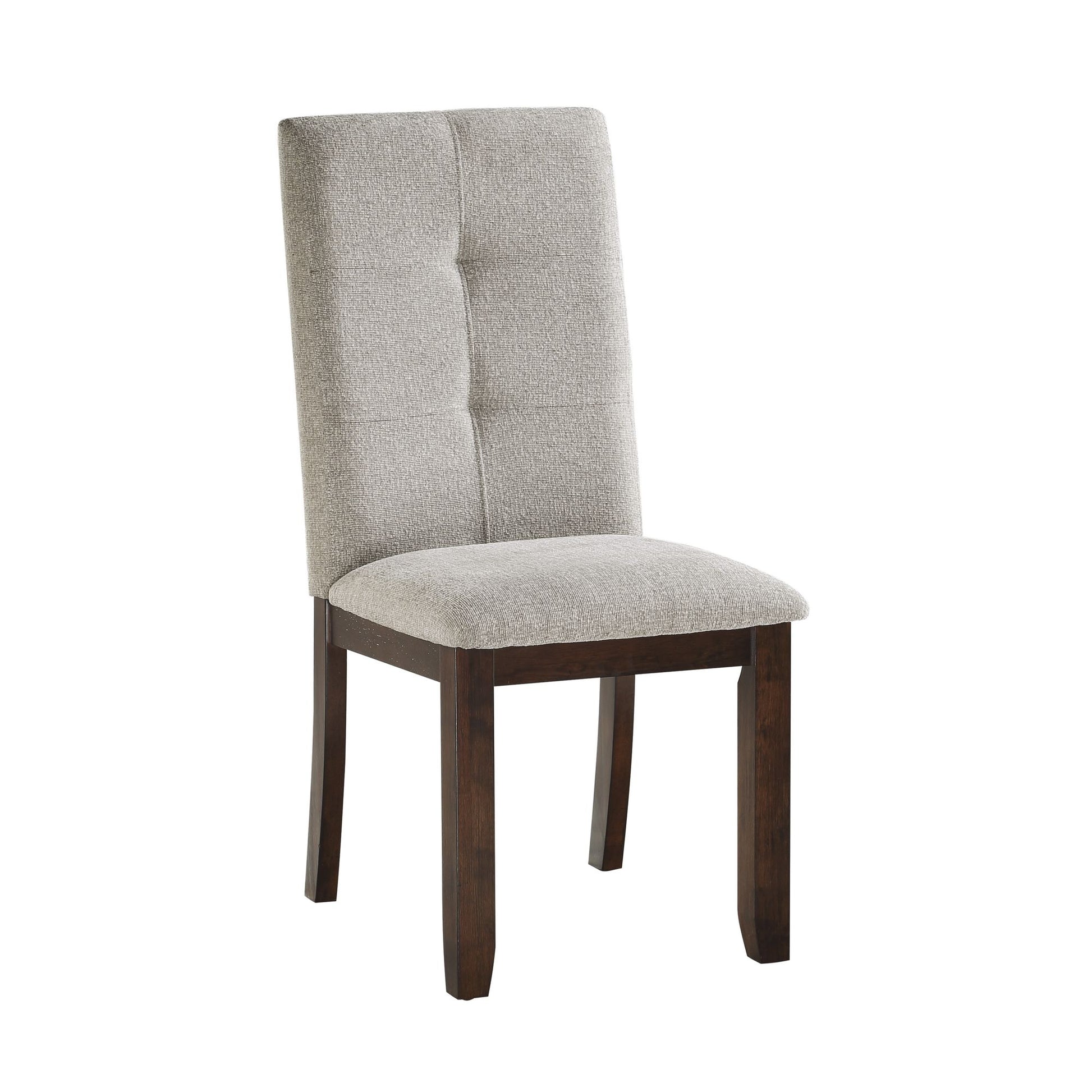 Chenille Upholstered Chairs Set of 2 Dark Cherry Finish Wood Frame Tufted Back Dining Chairs for Kitchen Funiture image 4