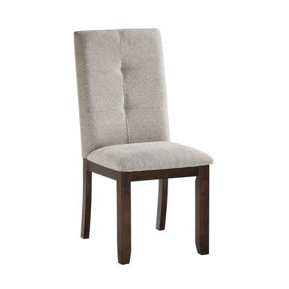 Chenille Upholstered Chairs Set of 2 Dark Cherry Finish Wood Frame Tufted Back Dining Chairs for Kitchen Funiture image 4