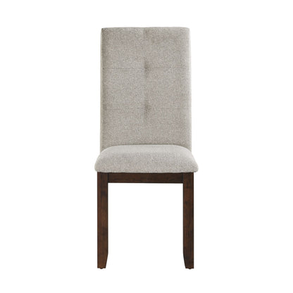 Chenille Upholstered Chairs Set of 2 Dark Cherry Finish Wood Frame Tufted Back Dining Chairs for Kitchen Funiture image 5