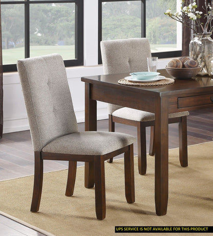 Chenille Upholstered Chairs Set of 2 Dark Cherry Finish Wood Frame Tufted Back Dining Chairs for Kitchen Funiture image 3